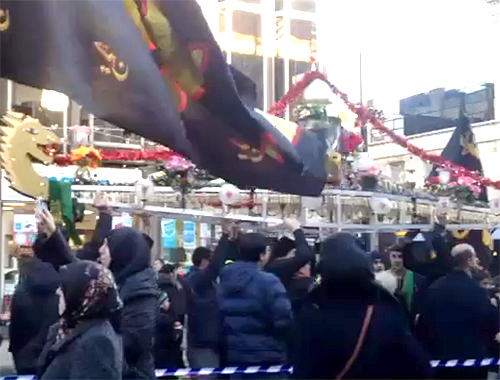 دسته های عزاداری اربعین شهادت امام حسین (ع) در خیابان های لندن