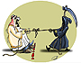 کاریکاتوری زیبا از ملک عبدالله در حال جدال با مرگ