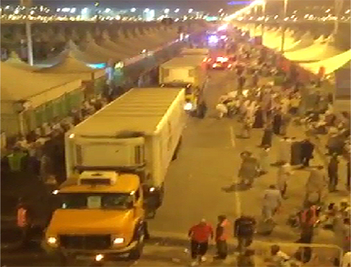 حمل جنازۀ حجاج بیت الله الحرام با کامیون!