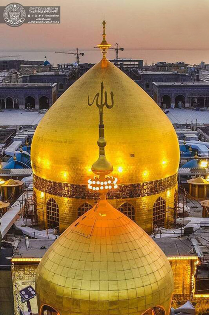 تصویری زیبا از گنبد حضرت امیرالمؤمنین علیه السلام